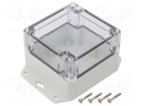 Enclosure: multipurpose; X: 90mm; Y: 90mm; Z: 60mm; ZP; polycarbonate