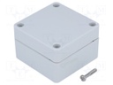 Enclosure: multipurpose; X: 65mm; Y: 65mm; Z: 40mm; 1554; grey