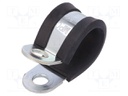 Fixing clamp; ØBundle : 21mm; W: 20mm; steel; Cover material: EPDM