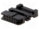 Plug; IDC; female; PIN: 10; with cable clamp; IDC; for ribbon cable