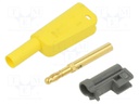 4mm banana; 19A; 1kV; yellow; insulated,with 4mm axial socket