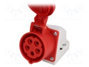 Connector: AC supply 3-phase; socket; female; 16A; 400VAC; IP44