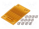 Heatsink: extruded; grilled; golden; L: 37mm; W: 58mm; H: 6.1mm