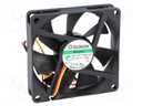 Fan: DC; axial; 12VDC; 70x70x15mm; 45.63m3/h; 31.5dBA; Vapo; 26AWG