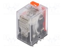 Relay: electromagnetic; 4PDT; Ucoil: 24VAC; 5A/250VAC; 5A/30VDC; 5A