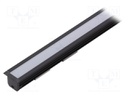 Profiles for LED modules; white; recessed; black; L: 1m; aluminium