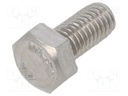 Screw; M5x10; DIN: 933; Head: hexagonal; none; A2 stainless steel