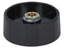Knob; without pointer; ABS; Shaft d: 6mm; Ø40x15.5mm; black