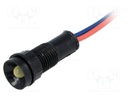 Indicator: LED; recessed; 12VDC; 12VAC; Cutout: Ø11mm; IP40; plastic