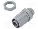 Straight terminal connector; Thread: PG,outside; ØBraid : 17mm