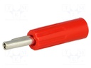 Plug; 4mm banana; 16A; 50VDC; red; 5.5mm2; Plating: nickel plated