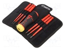 Screwdrivers; Pcs: 7; insulated; 1kVAC; Bit: Pozidriv®,slot