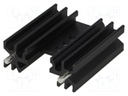 Heatsink: extruded; H; TO220; black; L: 38mm; W: 34.5mm; H: 12.5mm