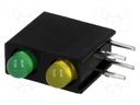 LED; in housing; yellow/green; 3mm; No.of diodes: 2; 20mA; 40°