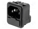 Connector: AC supply; socket; male; 10A; 250VAC; IEC 60320; 1÷2.5mm