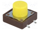 Microswitch TACT; SPST-NO; Pos: 2; 0.05A/12VDC; SMT; none; 5.2N