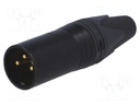 Plug; XLR; male; PIN: 3; straight; for cable; soldering; 16A; 3.5÷8mm