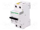 Circuit breaker; 400VAC; Inom: 2A; Poles: 2; DIN; Charact: C; 10kA