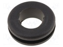 Grommet; Ømount.hole: 11mm; Øhole: 8mm; rubber; black; -40÷135°C