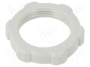 Nut; PG16; polystyrene; D: 6mm; Spanner: 30mm; light grey