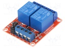 Module: relay; Channels: 2; 5VDC; max.250VAC; 10A