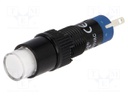 Switch: push-button; Pos: 2; SPDT; 0.5A/250VAC; 1A/24VDC; white