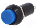 Switch: push-button; Pos: 2; SPST-NO; 1A/250VAC; blue; Illumin: none