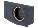 Car loudspeaker enclosure; MDF; black melange; textil; 250mm