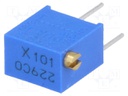 Potentiometer: mounting; multiturn; 100Ω; 250mW; ±10%; linear; THT