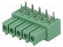 Pluggable terminal block; 3.5mm; ways: 5; angled 90°; socket; THT