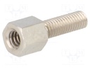 Screwed spacer sleeve; Int.thread: UNC4-40; 5mm; Ext.thread: M3