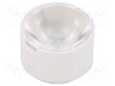 LED lens; round; Mat: PMMA plexiglass; 14÷20°; Colour: white