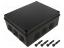 Enclosure: junction box; X: 190mm; Y: 240mm; Z: 90mm; IP65; black