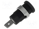 Socket; 4mm banana; 36A; 1kV; black; nickel plated; on panel,screw