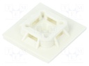 Screw down self-adhesive holder; polyamide; white; Ht: 5.1mm