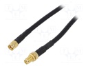 Cable; 50Ω; 10m; SMA socket,SMA plug,reverse; black