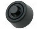 Quick mounting foot; black; polyetylene; A: 8mm; B: 20mm; C: 18mm