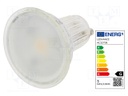 LED lamp; warm white; GU10; 230VAC; 350lm; 4.3W; 120°; 2700K