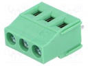 PCB terminal block; angled 90°; 5.08mm; ways: 3; on PCBs; terminal