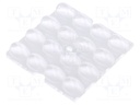 LED lens; square; Mat: PMMA plexiglass; transparent; H: 8.3mm