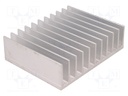 Heatsink: extruded; grilled; L: 100mm; W: 124mm; H: 35mm; aluminium