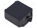 Enclosure: junction box; X: 44.5mm; Y: 57mm; Z: 19mm; black