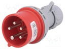 Connector: AC supply 3-phase; plug; male; 16A; 400VAC; IEC 60309