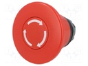 Switch: emergency stop; Stabl.pos: 2; 22mm; red; Illumin: none; IP66