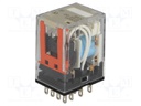 Relay: electromagnetic; 4PDT; Ucoil: 24VDC; 5A/220VAC; 5A/24VDC