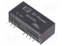 Isolated Board Mount DC/DC Converter, Regulated, ITE, 2 Output, 2 W, 5 V, 200 mA, -5 V