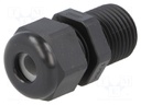 Cable gland; with long thread; M16; IP68; Mat: polyamide; black