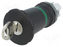 Switch: emergency stop with key; Stabl.pos: 2; 22mm; black; IP66