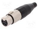 Plug; XLR; female; PIN: 4; straight; for cable; soldering; tinned