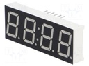 Display: LED; 7-segment; 14.2mm; 0.56"; No.char: 4; yellow; 8mcd